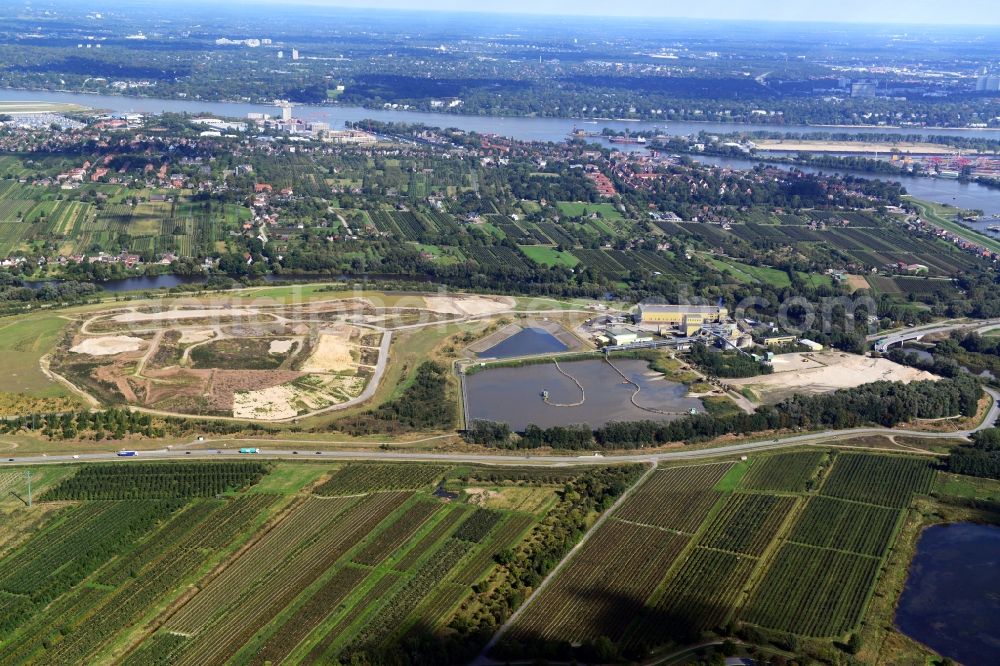 Hamburg from the bird's eye view: Slick landfill Francop in Hamburg. A project of the Hamburg Port Authority HPA