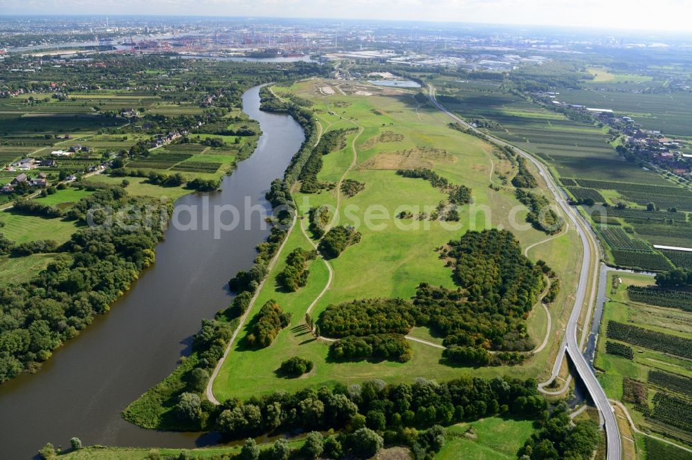 Aerial photograph Hamburg - Slick landfill Francop in Hamburg. A project of the Hamburg Port Authority HPA