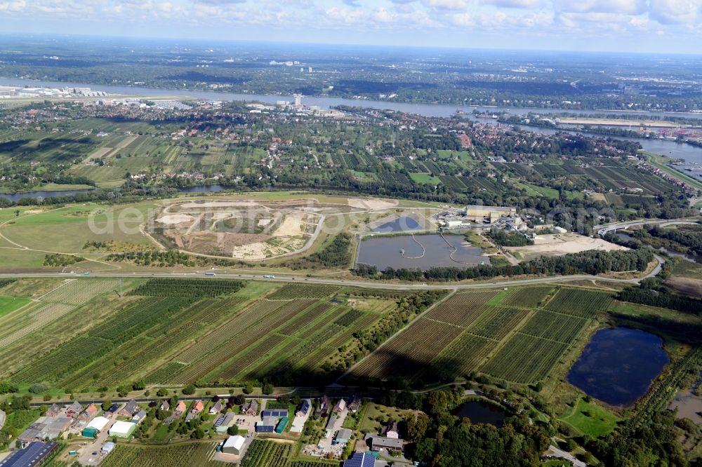 Aerial photograph Hamburg - Slick landfill Francop in Hamburg. A project of the Hamburg Port Authority HPA