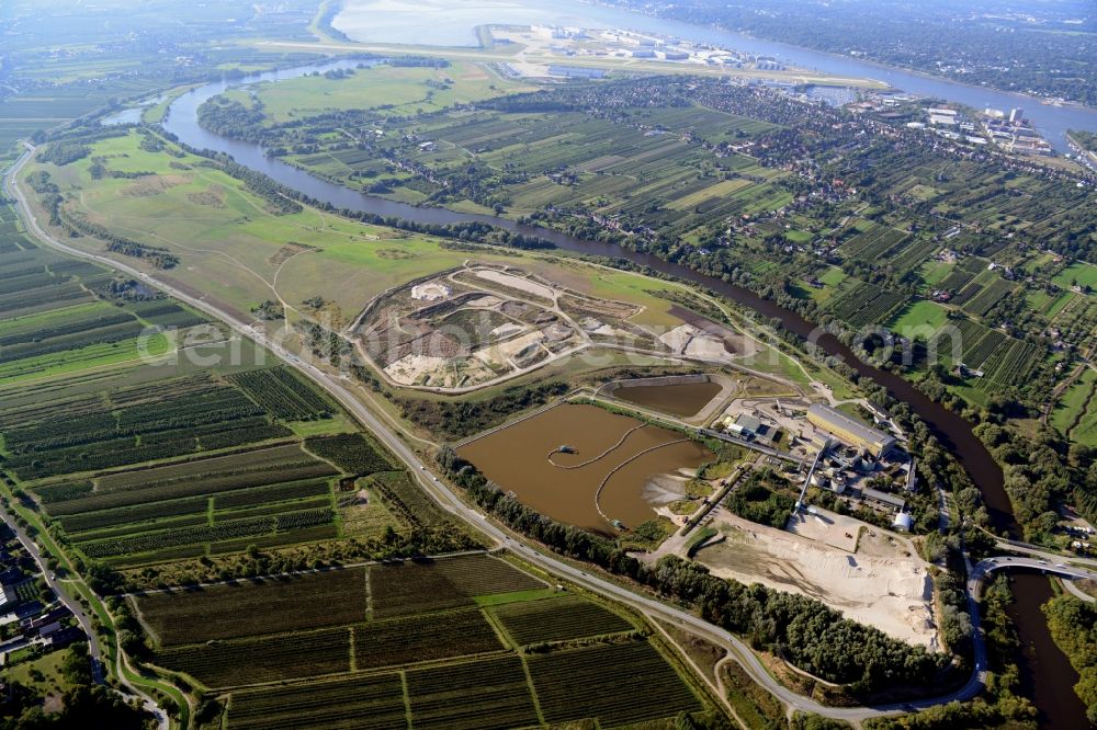 Hamburg from the bird's eye view: Slick landfill Francop in Hamburg. A project of the Hamburg Port Authority HPA