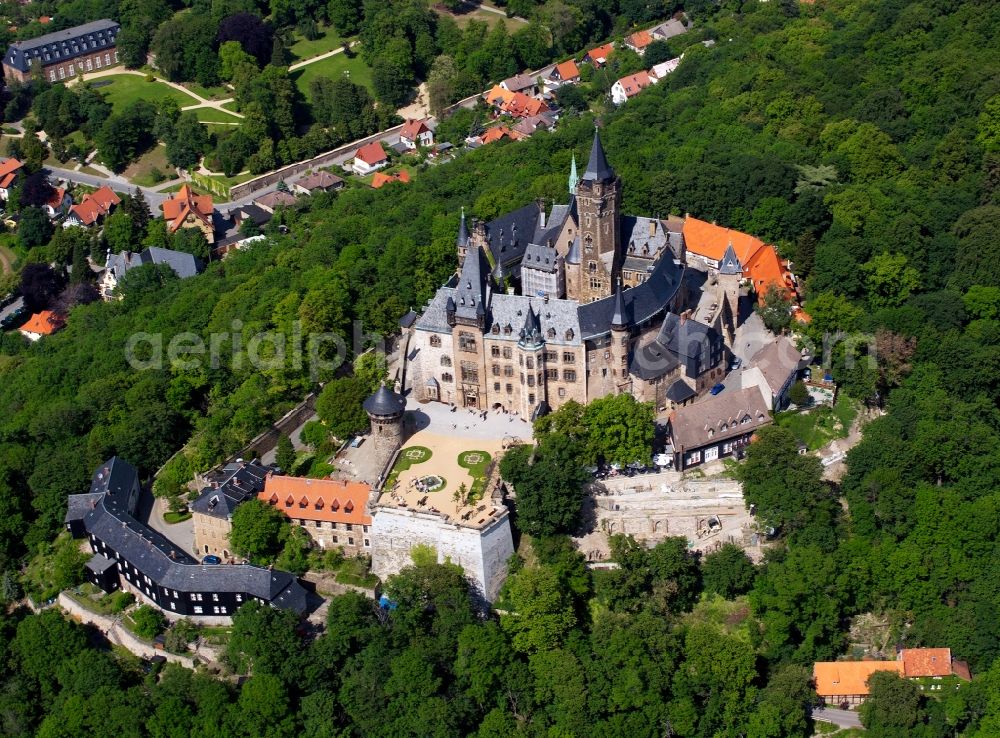 Aerial photograph Wernigerode - Castle of Wernigerode in the same city in the state of Saxony-Anhalt