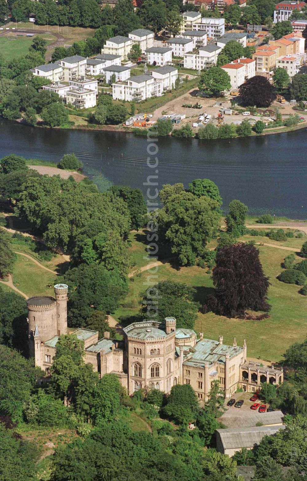 Aerial image Potsdam - Park Babelsberg - Schloß Babelsberg im Babelsberger Park