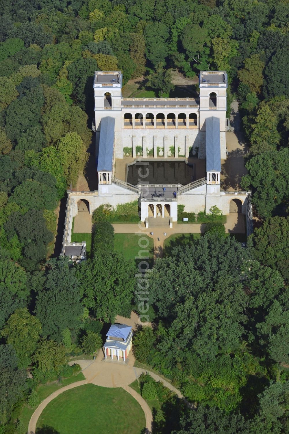 Aerial photograph Potsdam - View on the castle Belvedere Pfingstberg in Potsdam in Brandenburg