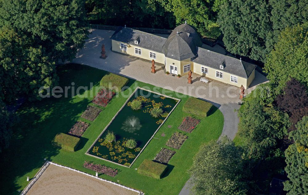 Aerial image Bad Berleburg - Blick auf das Schloss Berleburg und die Orangerie. Das Schloss ist heute im Besitz der Familie Sayn-Wittgenstein-Berleburg und wird als Museum genutzt. View of the Castle Berleburg and the Orangerie. The castle is now owned by the family Sayn-Wittgenstein-Berleburg and is used as a museum.