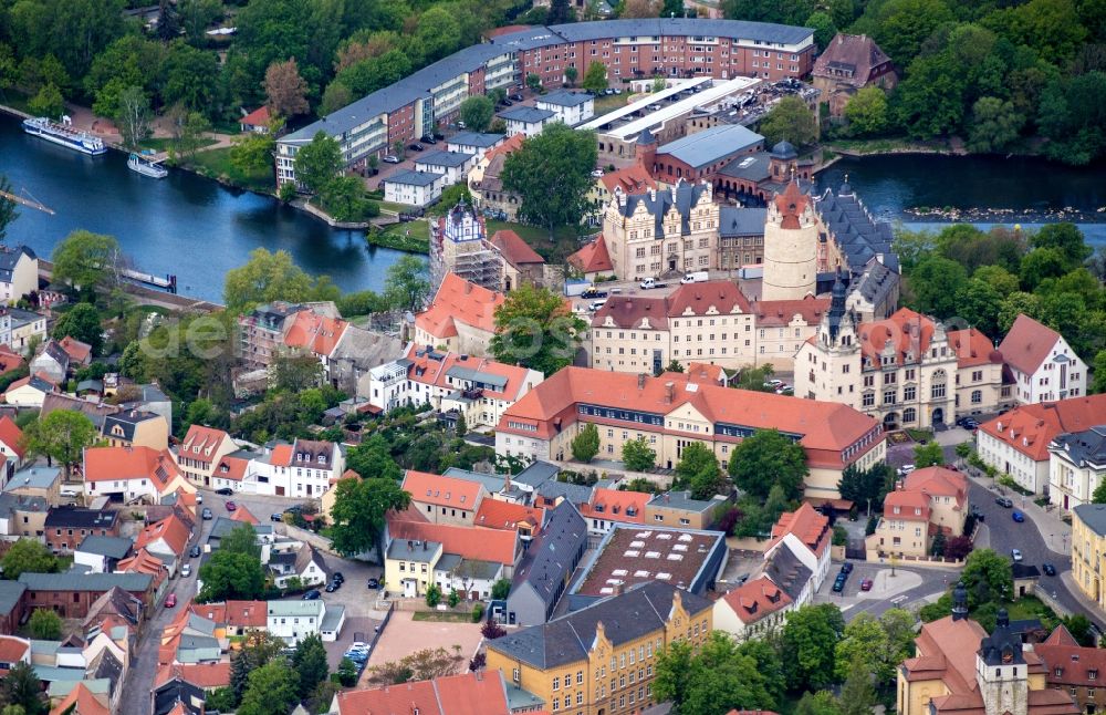 Bernburg (Saale) from above - Castle of Schloss Bernburg in Bernburg (Saale) in the state Saxony-Anhalt