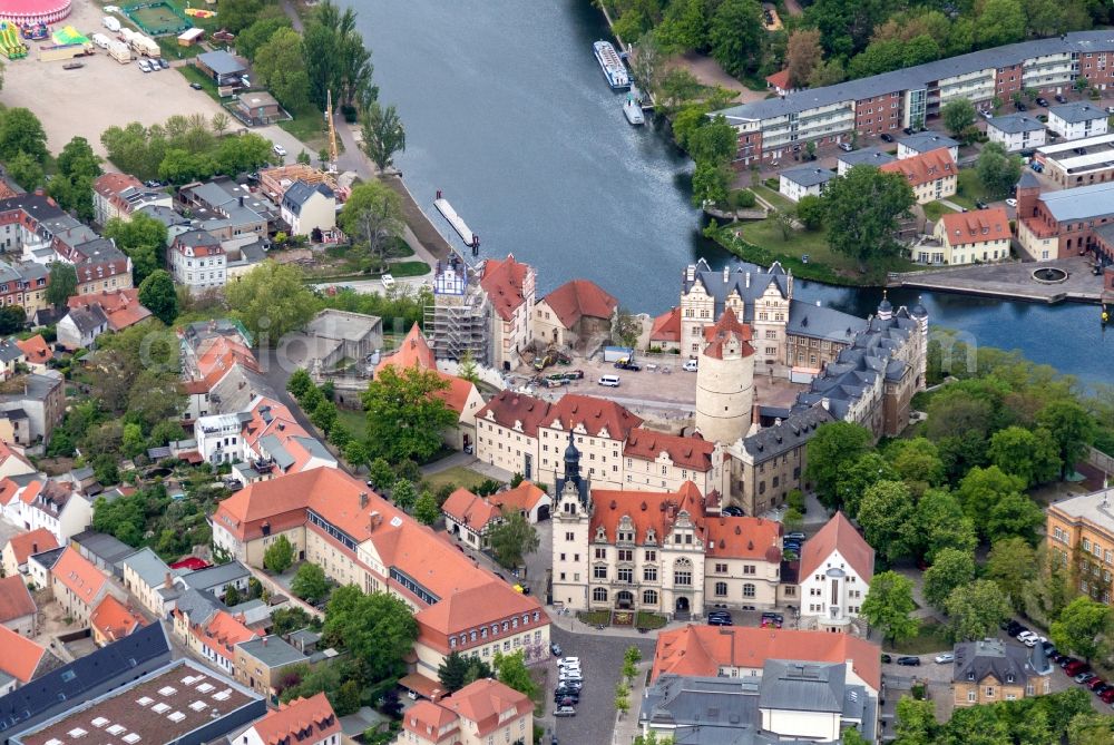 Bernburg (Saale) from the bird's eye view: Castle of Schloss Bernburg in Bernburg (Saale) in the state Saxony-Anhalt