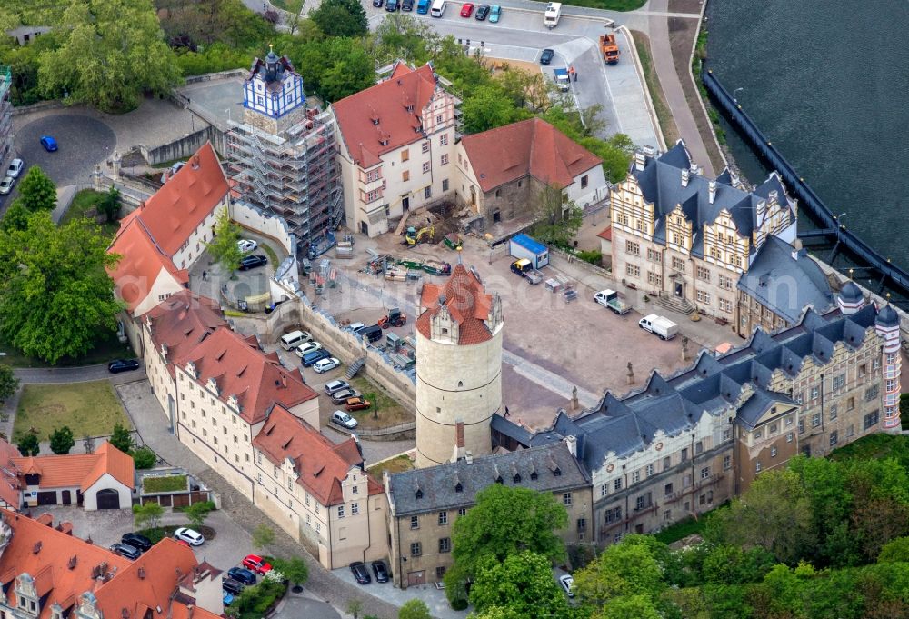 Bernburg (Saale) from above - Castle of Schloss Bernburg in Bernburg (Saale) in the state Saxony-Anhalt