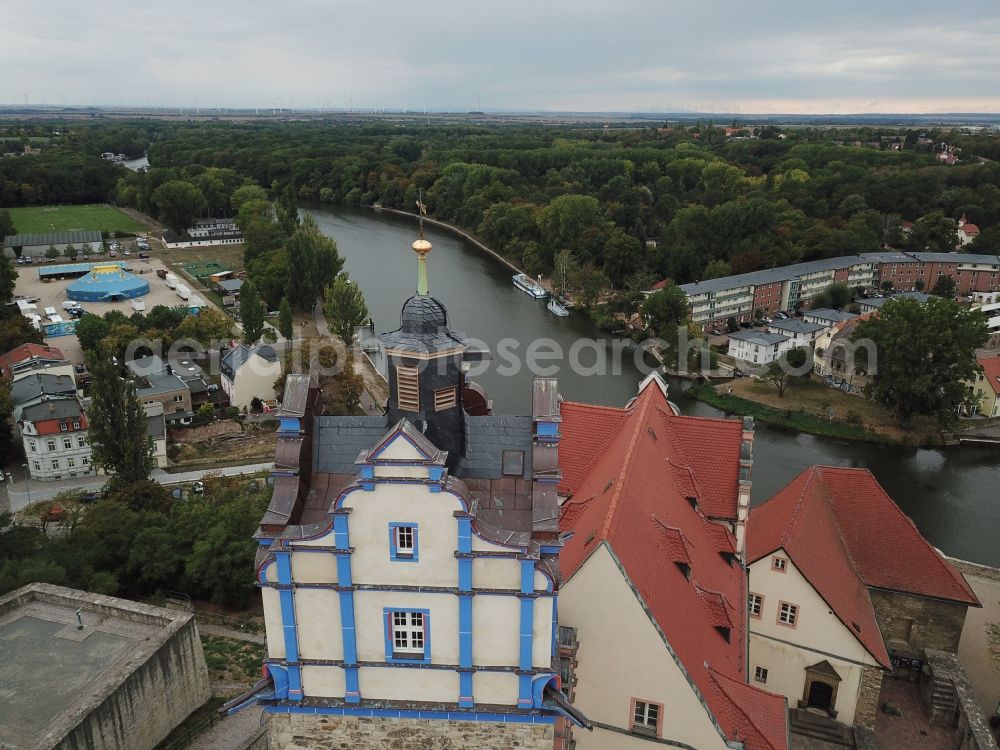 Bernburg (Saale) from the bird's eye view: Castle Schloss Bernburg on Schlossstrasse in Bernburg (Saale) in the state Saxony-Anhalt, Germany