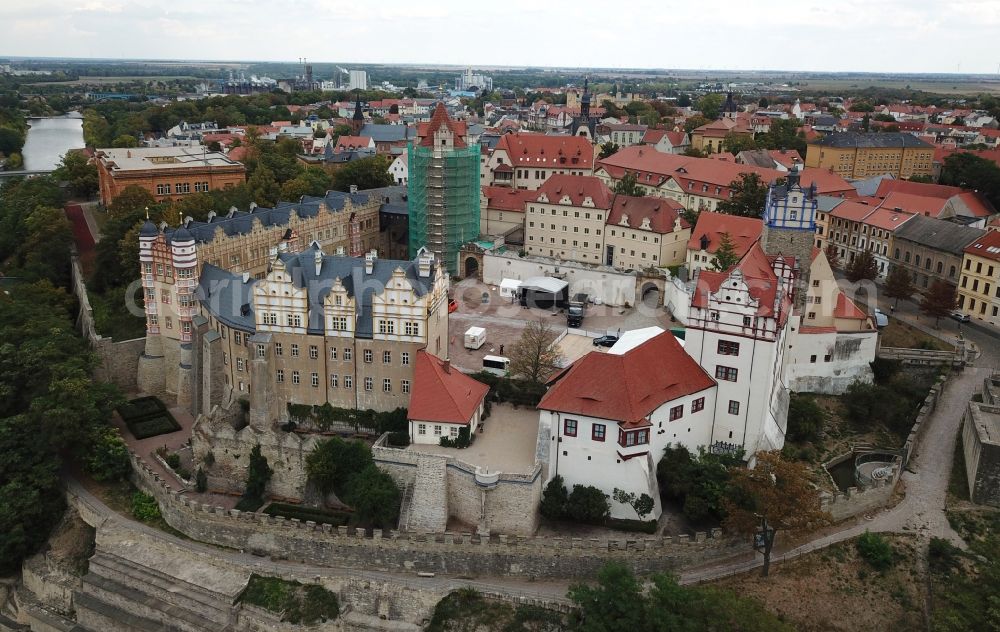 Aerial image Bernburg (Saale) - Castle Schloss Bernburg on Schlossstrasse in Bernburg (Saale) in the state Saxony-Anhalt, Germany