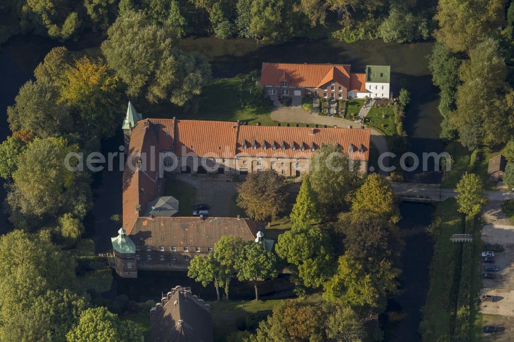 Aerial image Castrop-Rauxel - Castrop Rauxel castle Bladenhorst, castle surrounded by moats