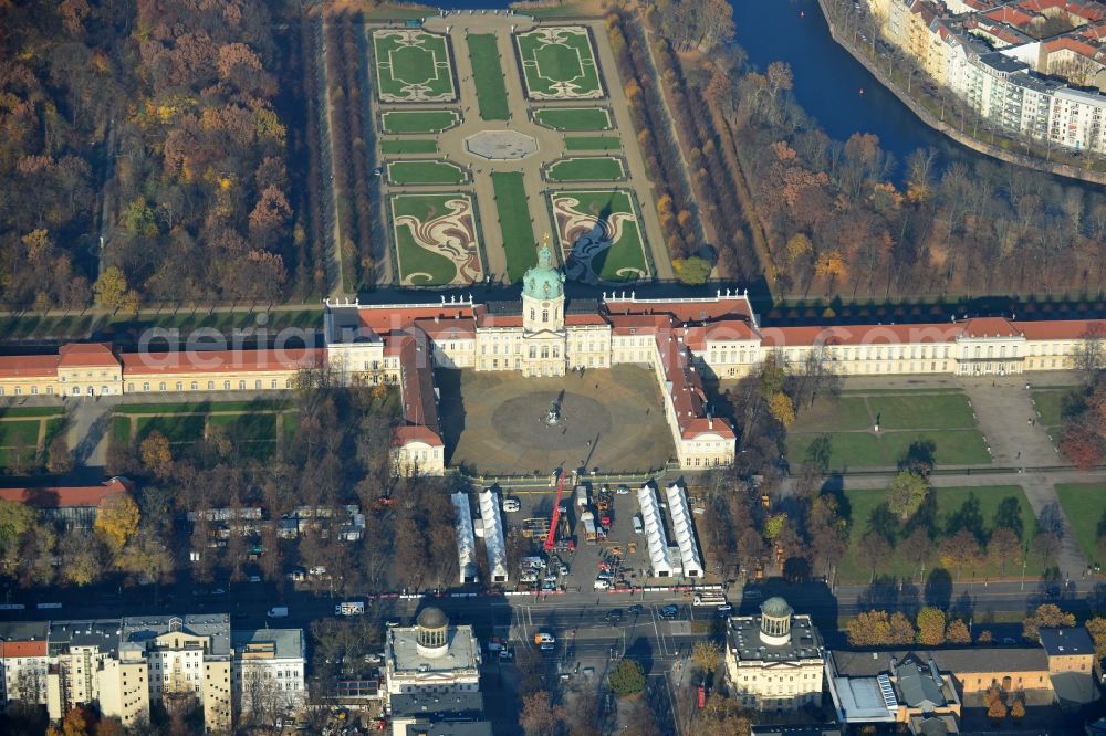 Berlin from above - Charlottenburg Palace is located in the Charlottenburg district of the Charlottenburg-Wilmersdorf district of Berlin. It belongs to the Foundation for Prussian Palaces and Gardens Foundation Berlin-Brandenburg