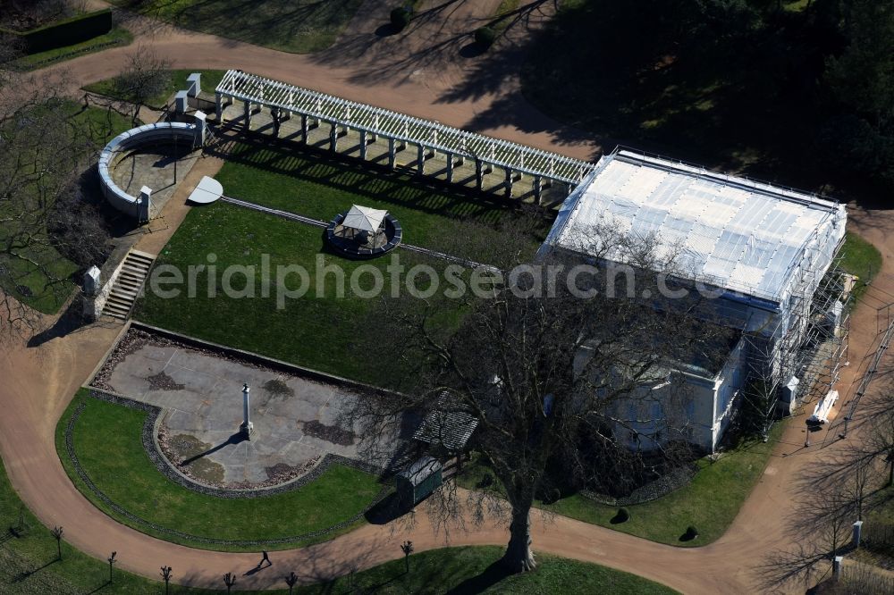 Potsdam from the bird's eye view: Castle Schloss Charlottenhof on Geschwister-Scholl-Strasse in Potsdam in the state Brandenburg