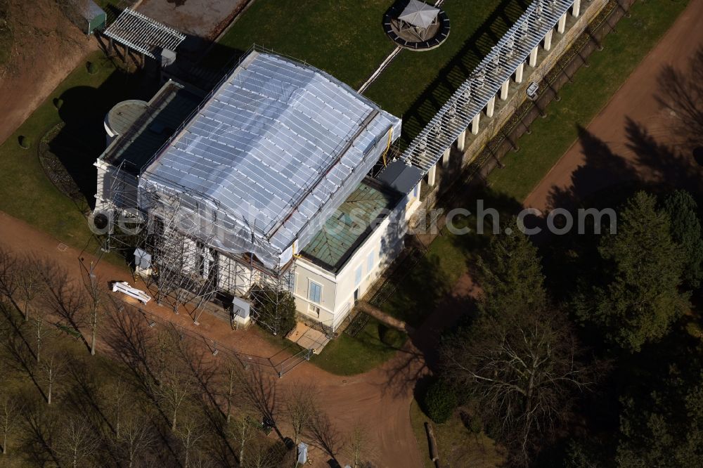 Aerial image Potsdam - Castle Schloss Charlottenhof on Geschwister-Scholl-Strasse in Potsdam in the state Brandenburg