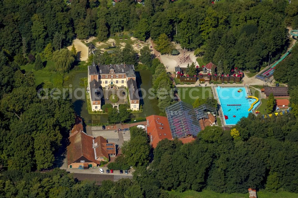 Aerial image Haren Ems - Dankern castle in Haren (Ems) in the state Lower Saxony. The castle is a part of the facility of Schloss Dankern holiday resort