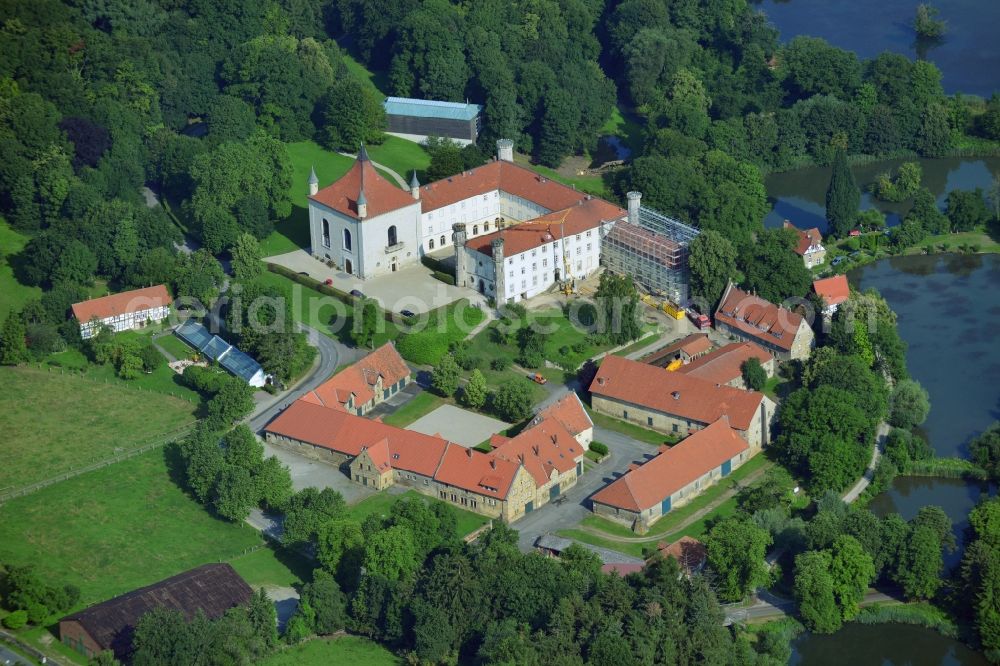 Aerial image Derneburg - Castle Derneburg in Derneburg in the community Holle in Lower Saxony