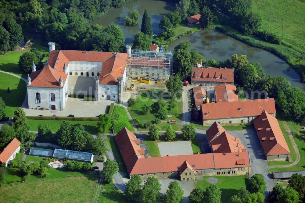 Derneburg from above - Castle Derneburg in Derneburg in the community Holle in Lower Saxony