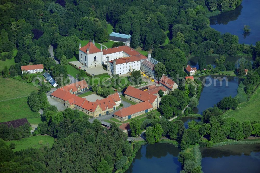 Aerial image Derneburg - Castle Derneburg in Derneburg in the community Holle in Lower Saxony