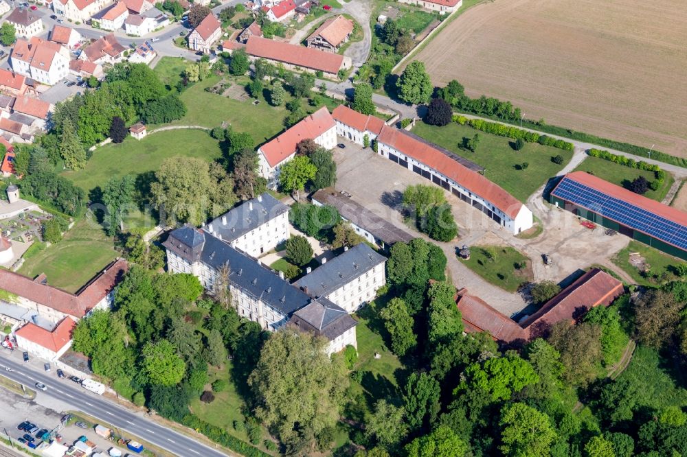 Theres from the bird's eye view: Castle Ditfurth in Obertheres in the state Bavaria, Germany