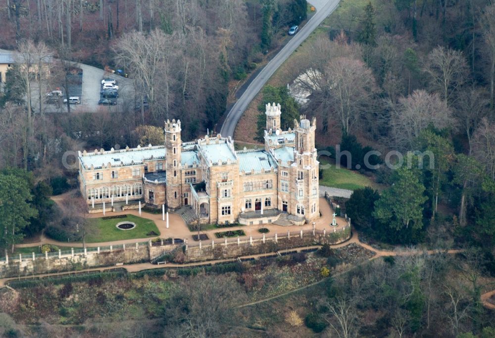 Aerial photograph Dresden - Schloss Eckberg with castle garden is a Elbschloss in Dresden in the state Saxony. It is located on the Elbhang in the district Loschwitz and houses a hotel