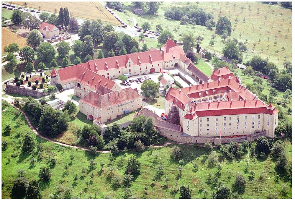 Aerial photograph Ellwangen - 25.07.2004 Blick auf das Schloss ob Ellwangen Adresse: Schlossmuseum Ellwangen Schloss 12, 73479 Ellwangen (Jagst) Tel.: 07961 / 54380, Fax: 07961 / 969365 e-mail: info@schlossmuseum-ellwangen.de