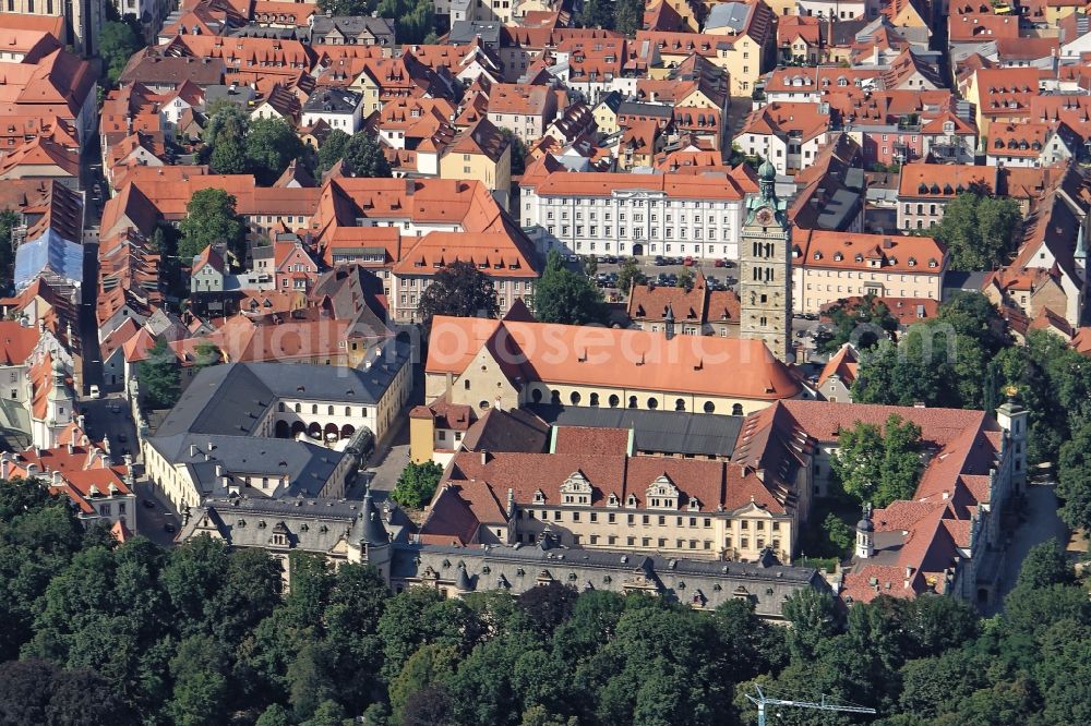 Aerial photograph Regensburg - Building complex of the former monastery St. Emmeram in Regensburg in the state Bavaria, Germany