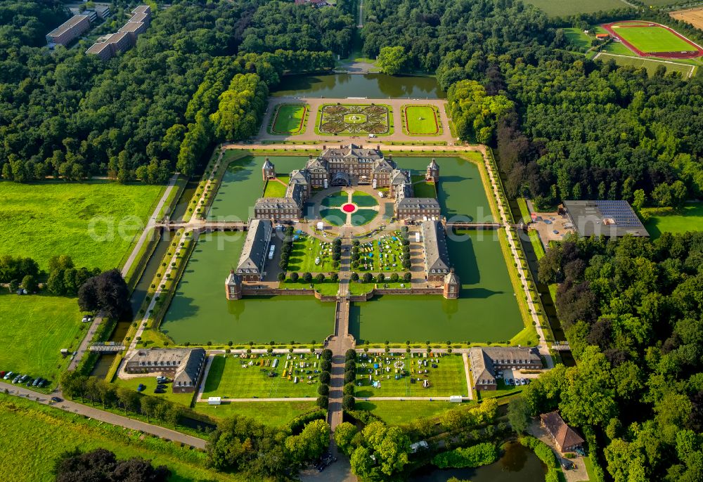 Nordkirchen from above - Palace of the Fachhochschule fuer Finanzen Nordrhein Westfalen library on Schlossstrasse in Nordkirchen in the state North Rhine-Westphalia, Germany