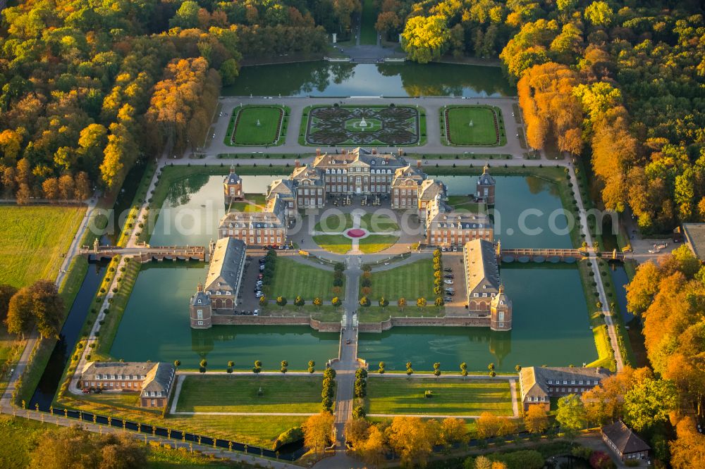 Nordkirchen from the bird's eye view: Palace of the Fachhochschule fuer Finanzen Nordrhein Westfalen library on Schlossstrasse in Nordkirchen in the state North Rhine-Westphalia, Germany