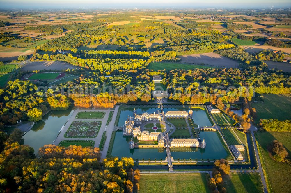 Aerial image Nordkirchen - Palace of the Fachhochschule fuer Finanzen Nordrhein Westfalen library on Schlossstrasse in Nordkirchen in the state North Rhine-Westphalia, Germany