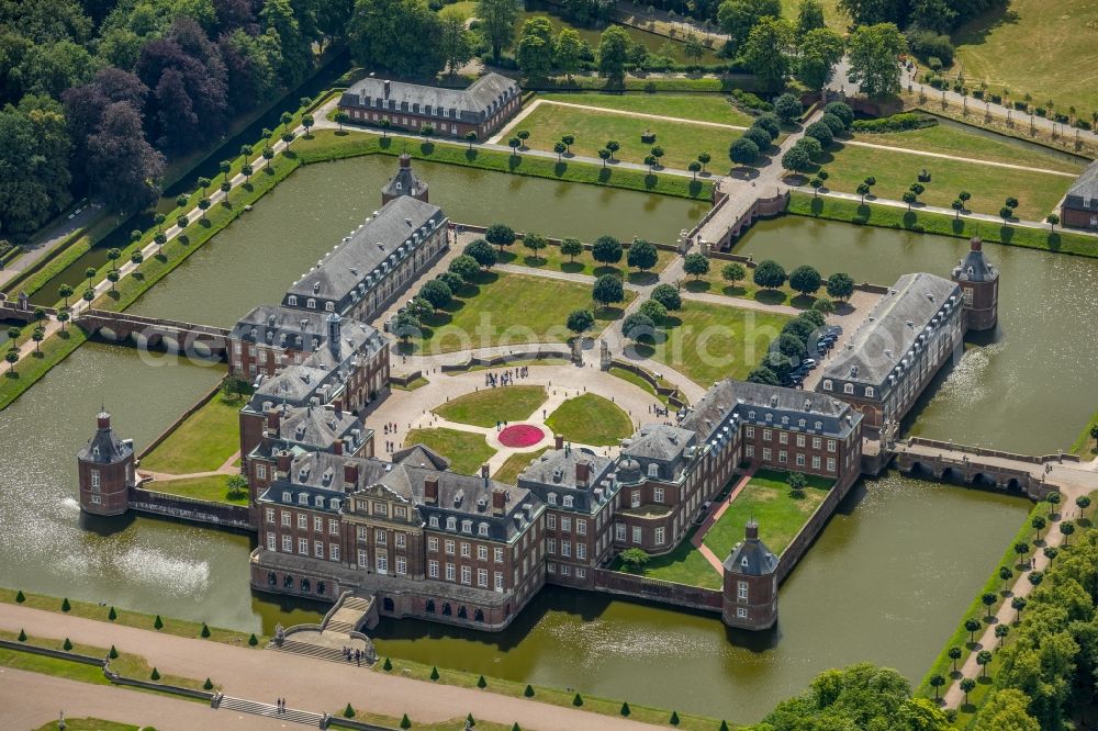 Nordkirchen from above - Palace of the Fachhochschule fuer Finanzen Nordrhein Westfalen library on Schlossstrasse in Nordkirchen in the state North Rhine-Westphalia, Germany