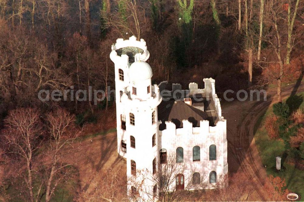 Berlin - Wannsee from above - Schloß auf der Faueninsel im Wannsee 02.1995