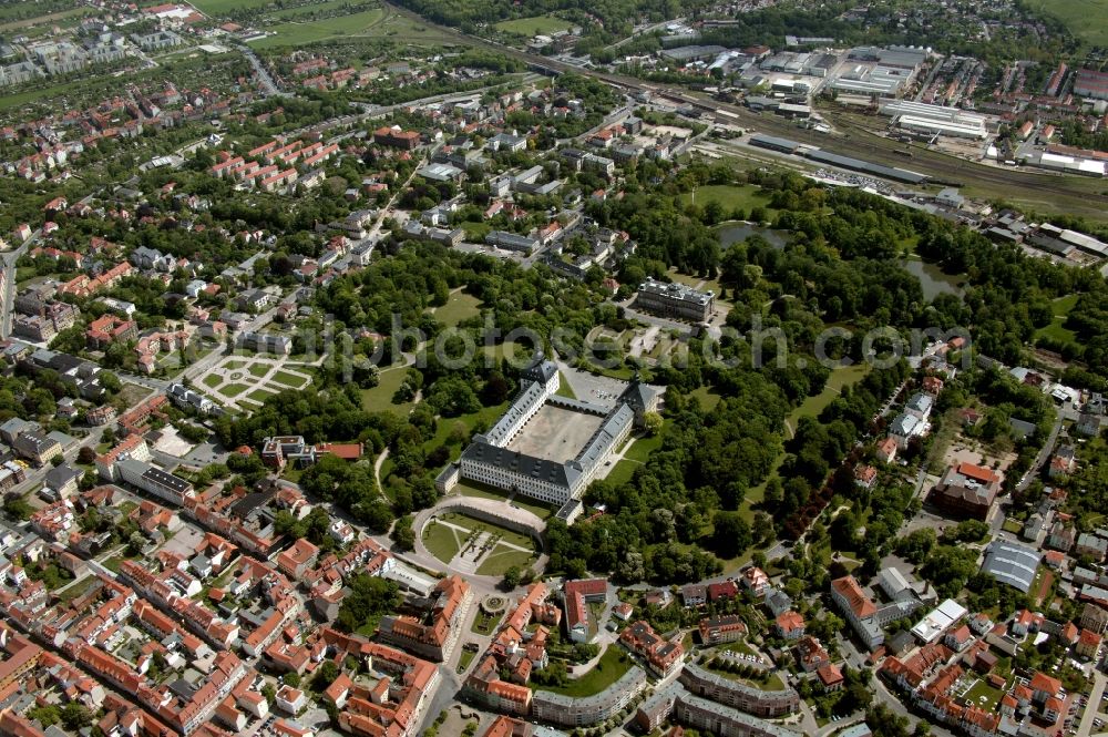 Aerial image Gotha - Castle Friedenstein in Gotha in Thuringia