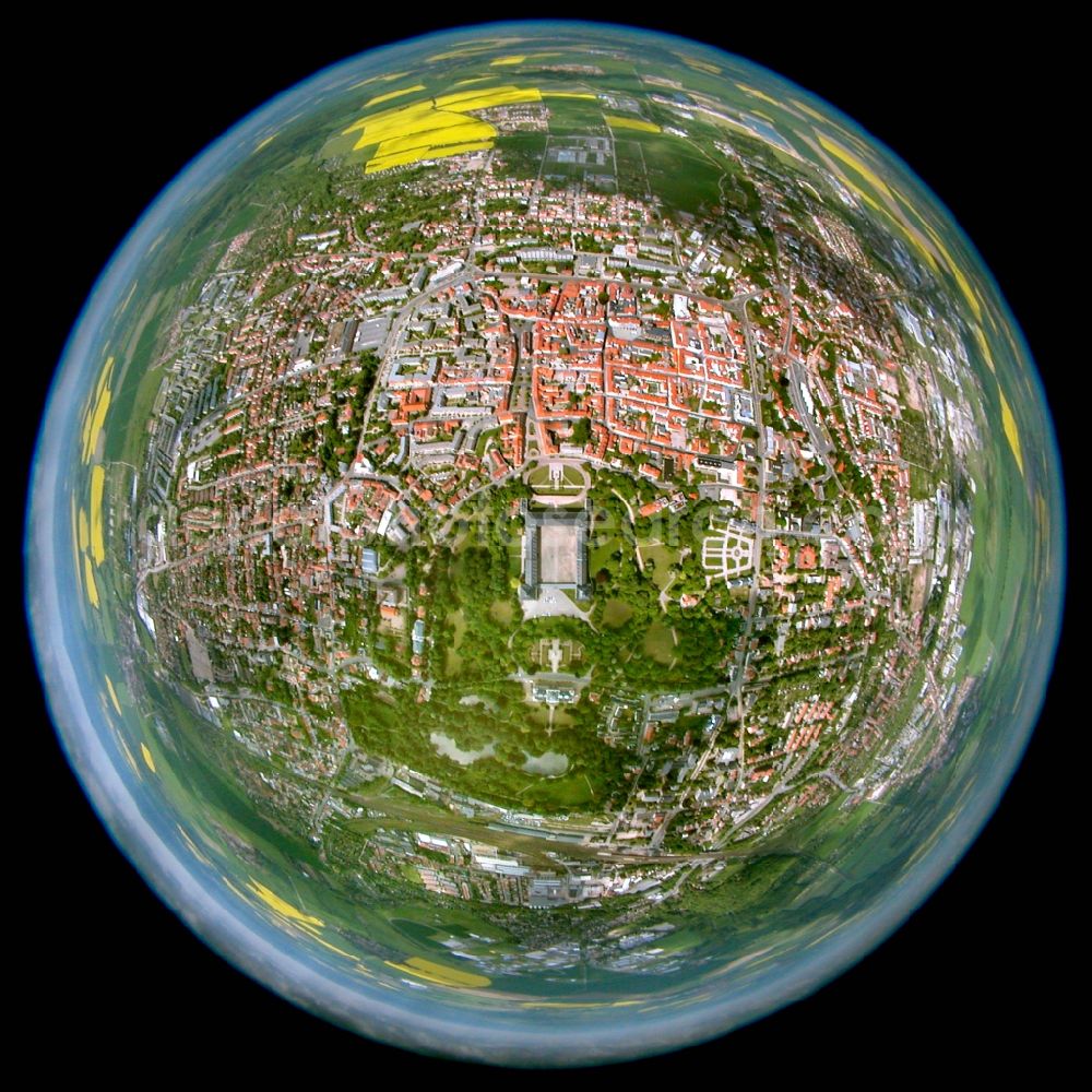 Aerial photograph Gotha - Fisheye view of Castle Friedenstein in Gotha in Thuringia