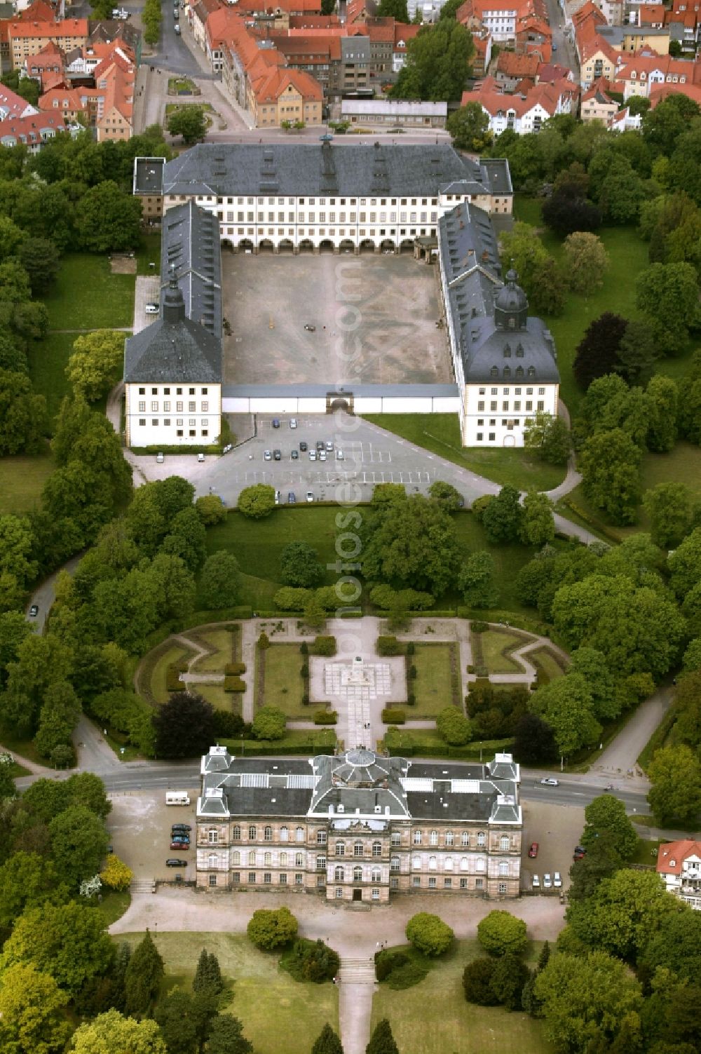 Gotha from above - Castle Friedenstein in Gotha in Thuringia