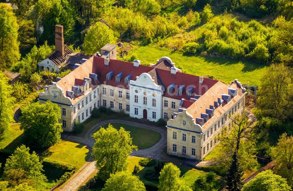 Fürstenberg/Havel from above - View of the castle Fuerstenberg in Fuerstenberg / Havel in the state Brandenburg