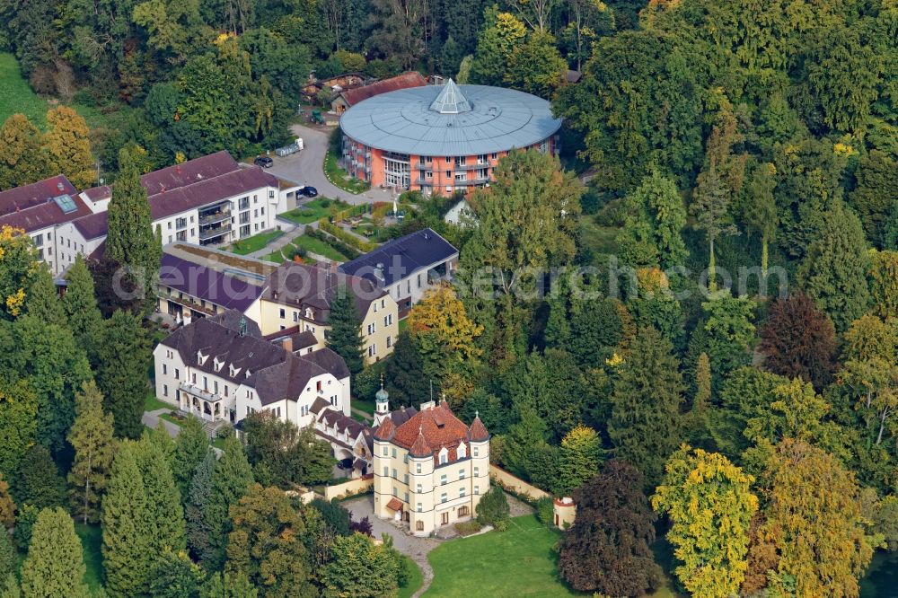 Feldafing from above - Palace in Feldafing in the state Bavaria, Germany