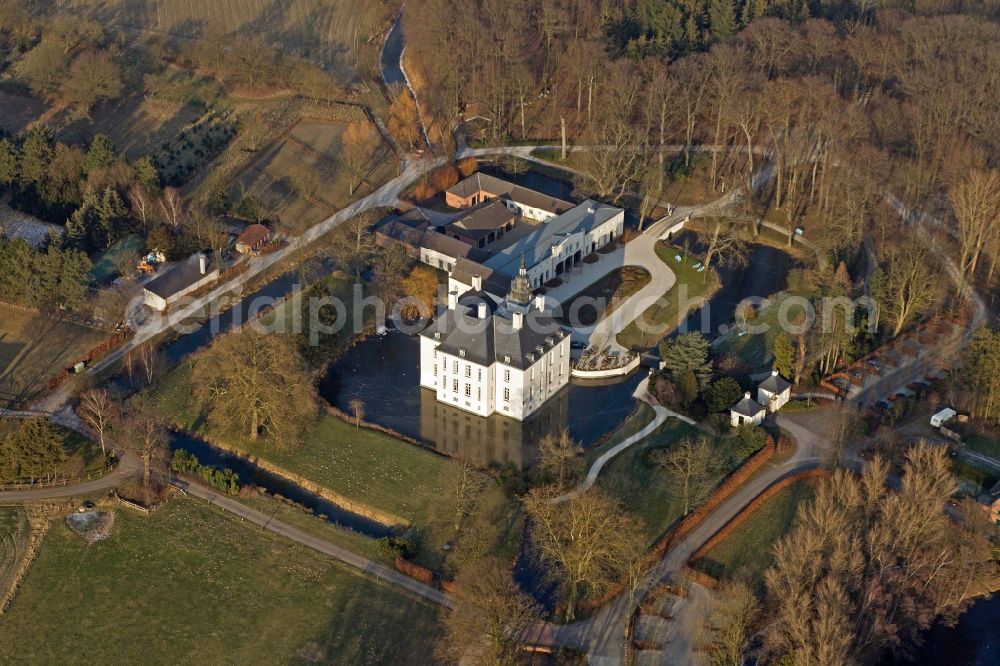 Hünxe from above - View of the castle Gartrop in Huenxe in the state of North Rhine-Westphalia