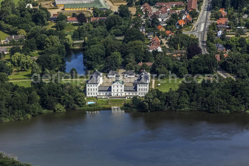 Gråsten from above - Graasten Castle in Denmark. Castle Gravenstein is the summer residence of the Danish royal family