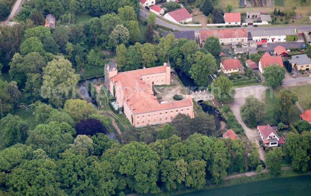 Aerial image Gusow-Platkow - Gusow Castle in Gusow-Platkow in the state Brandenburg. The castle today is a Museum of the Brandenburg Prussian history and a collection of pewter figures