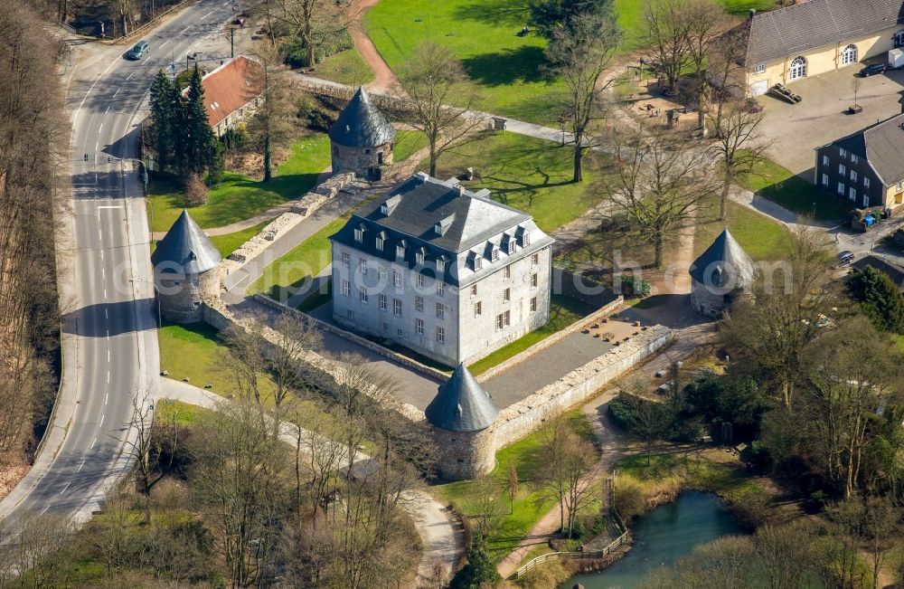 Velbert from above - View of the castle Hardenberg in the district of Neviges in Velbert in the state of North Rhine-Westphalia