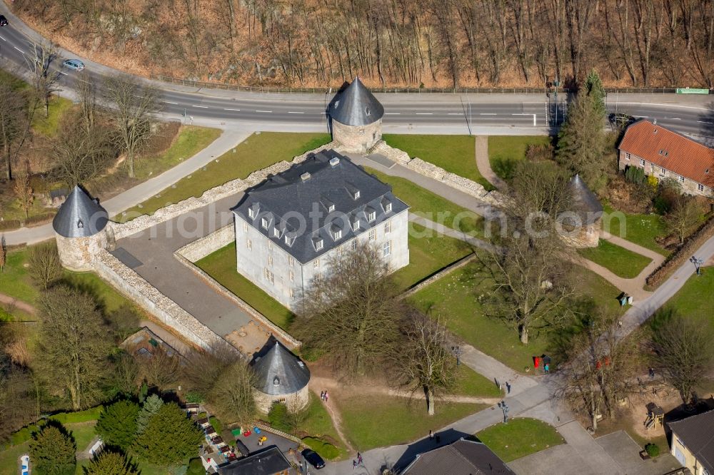 Aerial image Velbert - View of the castle Hardenberg in the district of Neviges in Velbert in the state of North Rhine-Westphalia