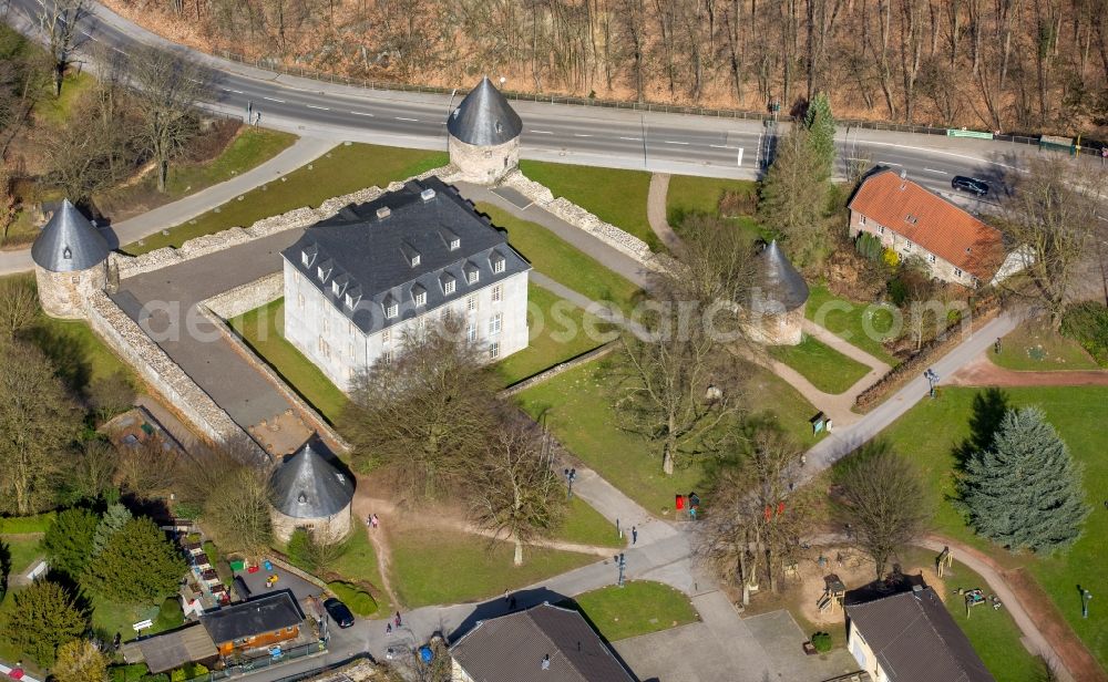 Velbert from above - View of the castle Hardenberg in the district of Neviges in Velbert in the state of North Rhine-Westphalia