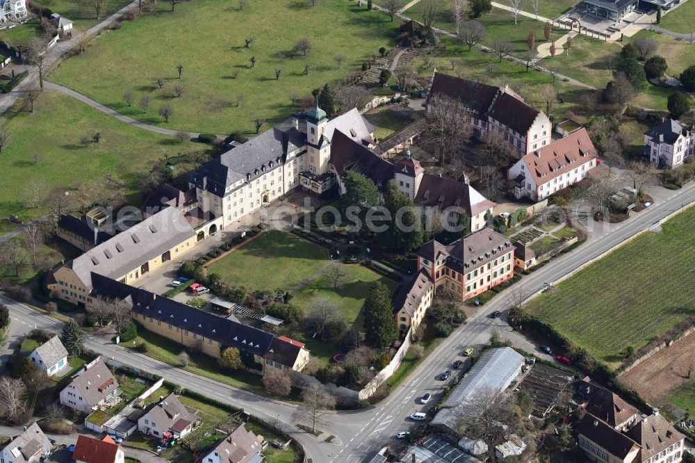 Heitersheim from above - Castle Heitersheim in the state Baden-Wurttemberg, Germany