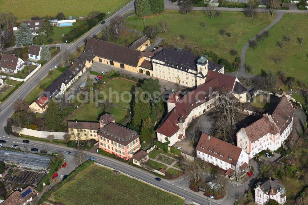 Heitersheim from above - Castle Heitersheim in the state Baden-Wurttemberg, Germany