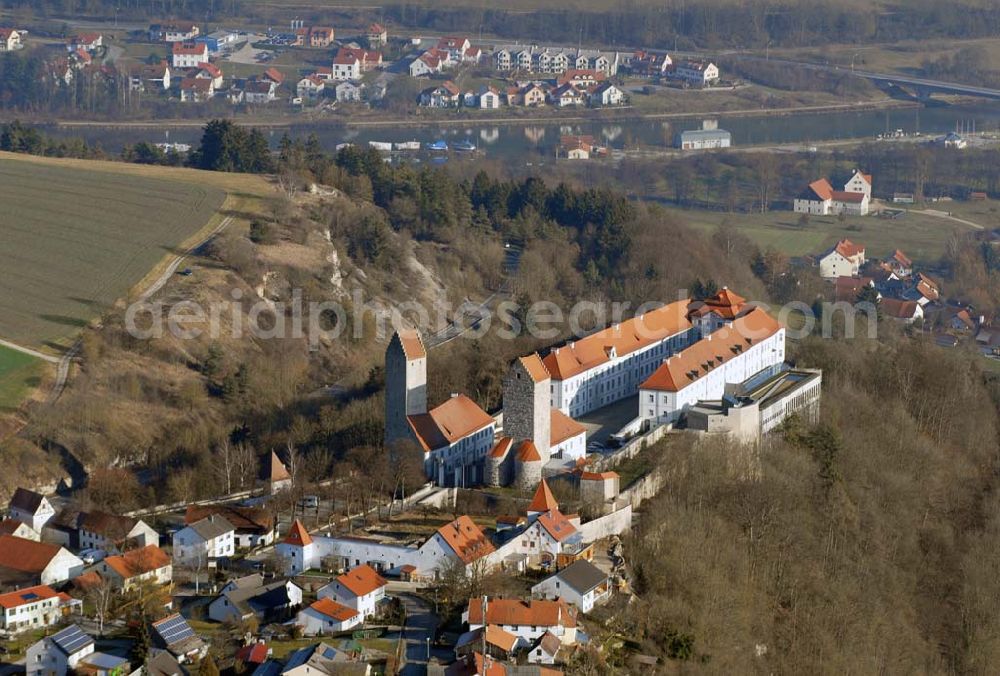 Aerial photograph Beilngries - , Blick auf das Bistumshaus Schloss Hirschberg. Die ehemalige Burg und Schlossanlage dient seit 1925 als Exerzitienhaus für die Diözese Eichstätt. Bistumshaus Schloss Hirschberg, Hirschberg 70, 92339 Beilngries, Tel. (08461) 64210, Fax (08461) 642114; Pressestelle (08421) 50-251, pressestelle@bistum-eichstaett.de