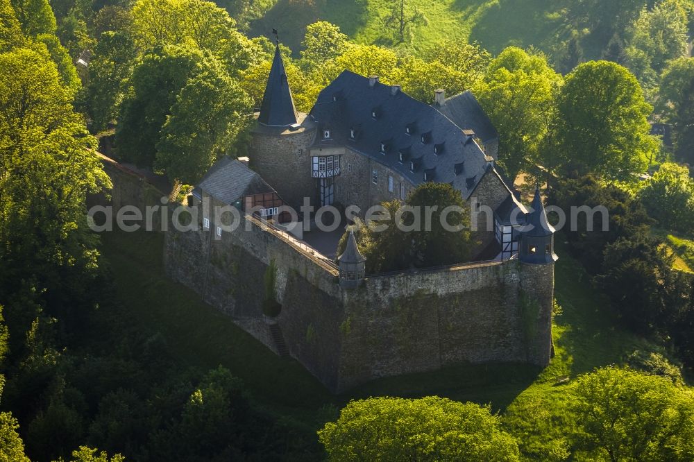 Hagen from the bird's eye view: View of the Castle Hohenlimburg in Hagen in the state North Rhine-Westphalia. The Castle Hohenlimburg is a former hill castle at the Schlossberg. It is one of the few castles in Westphalia, which are widely preserved in their origin structure