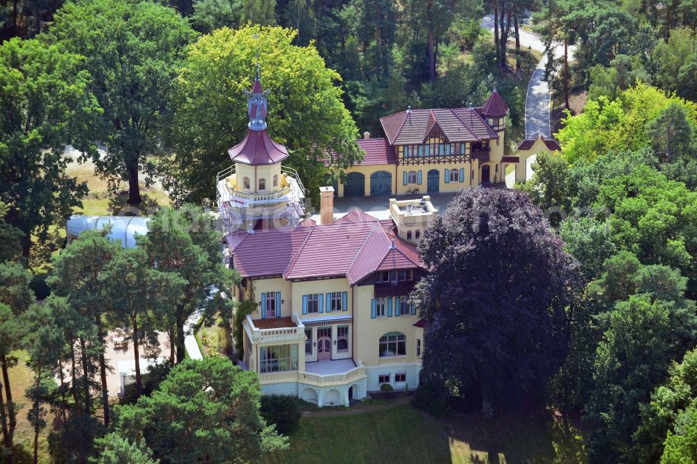 Storkow from the bird's eye view: View of the Castle Hubertushöhe Storkow in Brandenburg