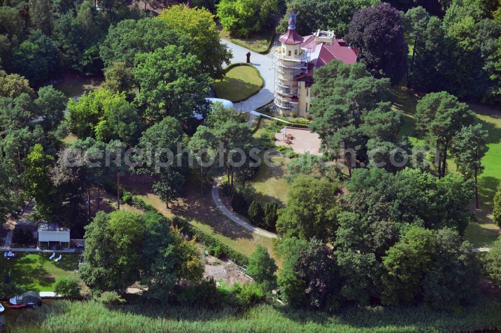 Aerial image Storkow - View of the Castle Hubertushöhe Storkow in Brandenburg