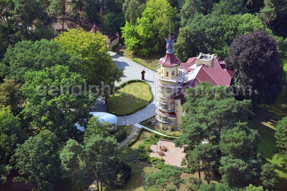 Aerial photograph Storkow - View of the Castle Hubertushöhe Storkow in Brandenburg