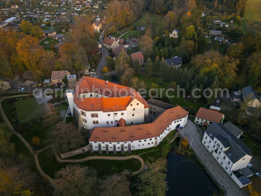 Aerial image Radeberg - Klippenstein Castle on Schlossstrasse in the district of Feldschloesschen in Radeberg in the federal state of Saxony, Germany