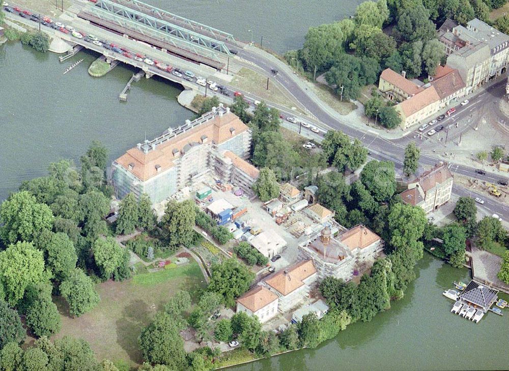 Aerial image Berlin - Köpenick - Schloß Köpenick in Berlin - Köpenick - Rekonstruktionsarbeiten